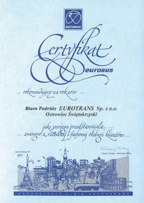 Certyfikaty dla Eurotrans PKS